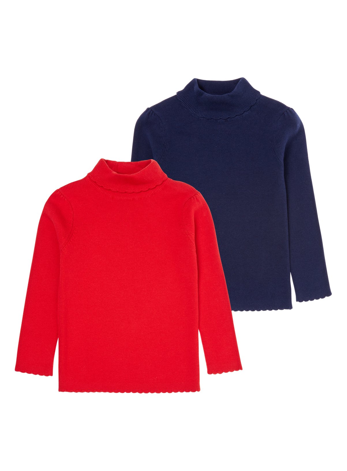 red polo neck jumper